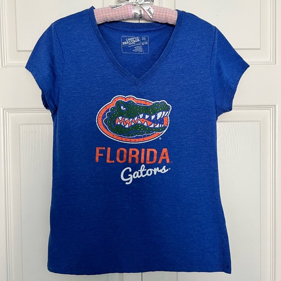 Florida GATORS Blue V-Neck Short Sleeve T-Shirt by Campus Heritage-Size M - Picture 10 of 10